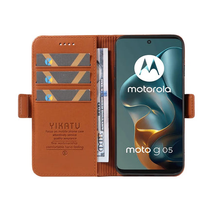 For Motorola Moto G15 4G Wallet Phone Case YIKATU YK-003 Leather Stand Cover