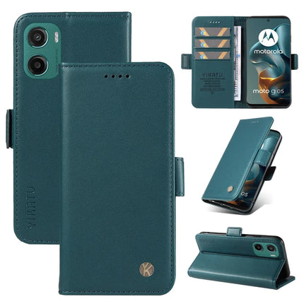 For Motorola Moto G15 4G Wallet Phone Case YIKATU YK-003 Leather Stand Cover - Green