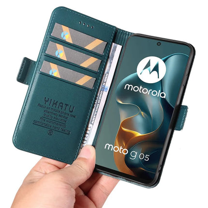 For Motorola Moto G15 4G Wallet Phone Case YIKATU YK-003 Leather Stand Cover