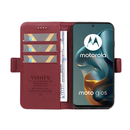 For Motorola Moto G15 4G Wallet Phone Case YIKATU YK-003 Leather Stand Cover