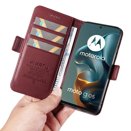 For Motorola Moto G15 4G Wallet Phone Case YIKATU YK-003 Leather Stand Cover