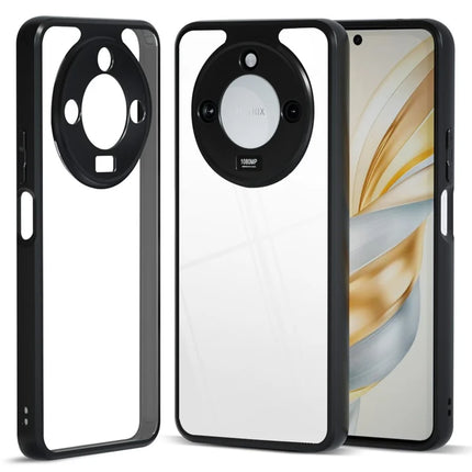 IBMRS For Honor X60 5G Case TPU + PC Heavy Duty Shockproof Phone Cover Camera Protection - Transparent Black