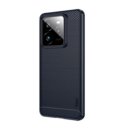 For Realme GT 7 Pro 5G Back Cover MOFI Brushed Texture Carbon Fiber Soft TPU Case - Blue