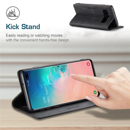 For Samsung Galaxy S10 Plus Wallet Case AUTSPACE A01 Leather Stand Cover with RFID Blocking Card Holder