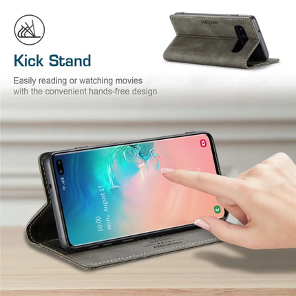 For Samsung Galaxy S10 Plus Wallet Case AUTSPACE A01 Leather Stand Cover with RFID Blocking Card Holder