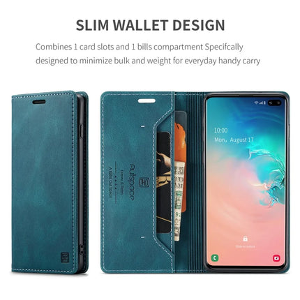 For Samsung Galaxy S10 Plus Wallet Case AUTSPACE A01 Leather Stand Cover with RFID Blocking Card Holder