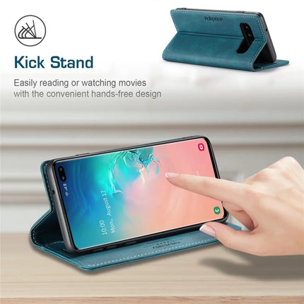 For Samsung Galaxy S10 Plus Wallet Case AUTSPACE A01 Leather Stand Cover with RFID Blocking Card Holder