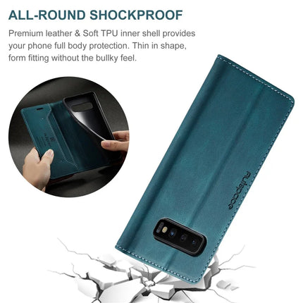 For Samsung Galaxy S10 Plus Wallet Case AUTSPACE A01 Leather Stand Cover with RFID Blocking Card Holder
