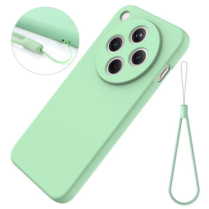 For Oppo Find X8 5G Liquid Silicone Case Phone Back Cover with Hand Strap