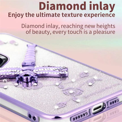 KADEM For Honor 300 Pro Case Dragonfly Kickstand TPU Flowers Glitter Phone Cover