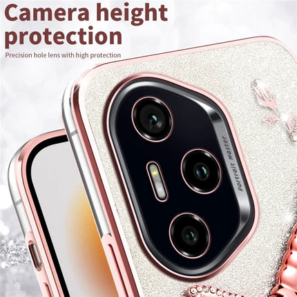 KADEM For Honor 300 Pro Case Dragonfly Kickstand TPU Flowers Glitter Phone Cover