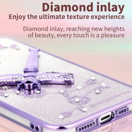 KADEM For Honor 300 Case Dragonfly Kickstand TPU Flowers Glitter Phone Cover
