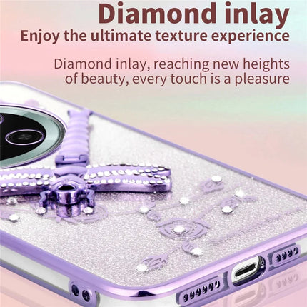 KADEM For Honor X60 Pro 5G Case Dragonfly Kickstand TPU Flowers Glitter Phone Cover