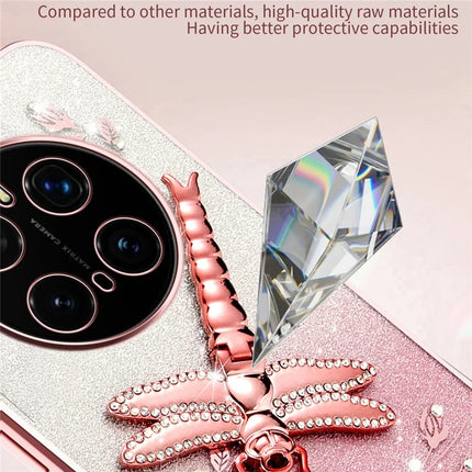 KADEM For Honor Magic7 Pro 5G Case Dragonfly Kickstand TPU Flowers Glitter Phone Cover