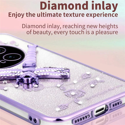 KADEM For Honor Magic7 Pro 5G Case Dragonfly Kickstand TPU Flowers Glitter Phone Cover
