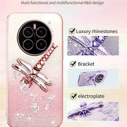 KADEM For Honor Magic7 5G Case Dragonfly Kickstand TPU Flowers Glitter Phone Cover