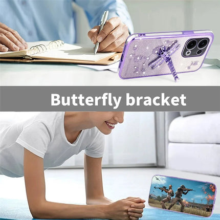 KADEM For Oppo Reno13 5G (Global) Case Dragonfly Kickstand TPU Flowers Glitter Phone Cover
