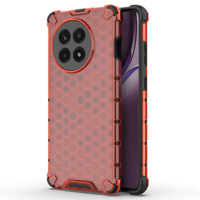 Phone Case For OnePlus 13R 5G  /  Ace 5 5G  /  Ace 5 Pro 5G Honeycomb Shape PC + TPU Cover - Red