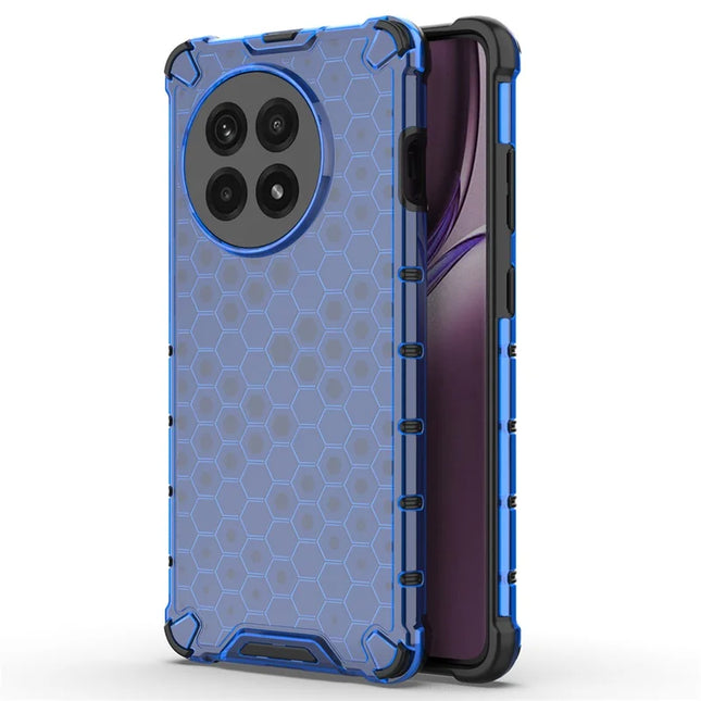 Phone Case For OnePlus 13R 5G  /  Ace 5 5G  /  Ace 5 Pro 5G Honeycomb Shape PC + TPU Cover - Blue