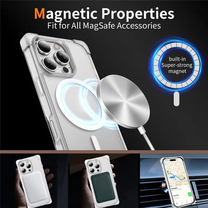 For iPhone 16 Pro Case Compatible with MagSafe Reinforced Corners TPU + Acrylic Back Cover