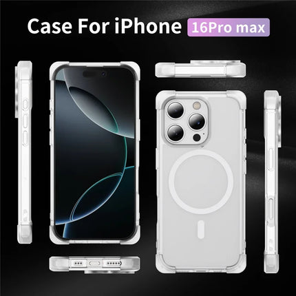 For iPhone 16 Pro Case Compatible with MagSafe Reinforced Corners TPU + Acrylic Back Cover