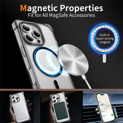 For iPhone 16 Pro Max Case Compatible with MagSafe Reinforced Corners TPU + Acrylic Back Cover