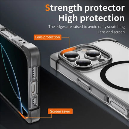 For iPhone 16 Pro Max Case Compatible with MagSafe Reinforced Corners TPU + Acrylic Back Cover