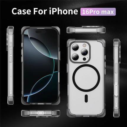 For iPhone 16 Pro Max Case Compatible with MagSafe Reinforced Corners TPU + Acrylic Back Cover