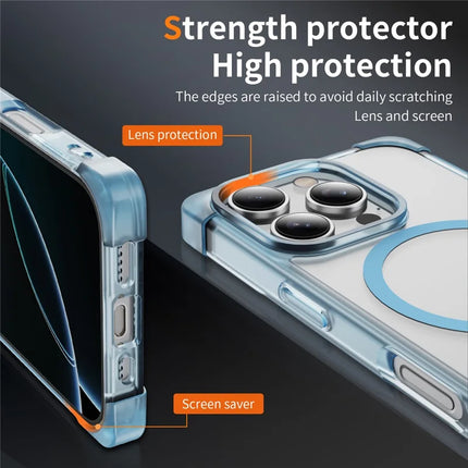 For iPhone 16 Pro Max Case Compatible with MagSafe Reinforced Corners TPU + Acrylic Back Cover