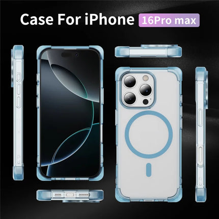 For iPhone 16 Pro Max Case Compatible with MagSafe Reinforced Corners TPU + Acrylic Back Cover