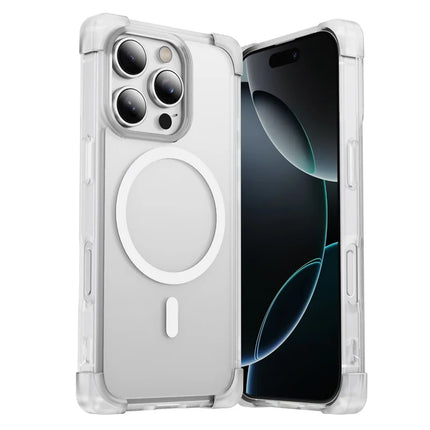 For iPhone 16 Pro Max Case Compatible with MagSafe Reinforced Corners TPU + Acrylic Back Cover - Transparent