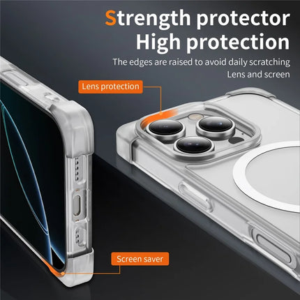 For iPhone 16 Pro Max Case Compatible with MagSafe Reinforced Corners TPU + Acrylic Back Cover