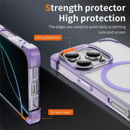 For iPhone 16 Pro Max Case Compatible with MagSafe Reinforced Corners TPU + Acrylic Back Cover