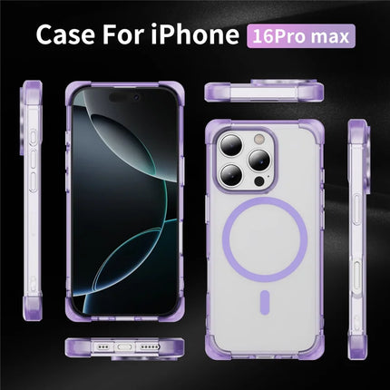 For iPhone 16 Pro Max Case Compatible with MagSafe Reinforced Corners TPU + Acrylic Back Cover