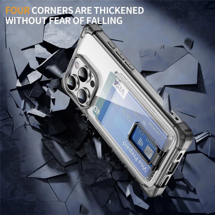 For iPhone 16 Pro Max Case Reinforced Corners TPU + Acrylic Phone Cover with Kickstand Card Holder
