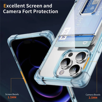 For iPhone 16 Pro Max Case Reinforced Corners TPU + Acrylic Phone Cover with Kickstand Card Holder