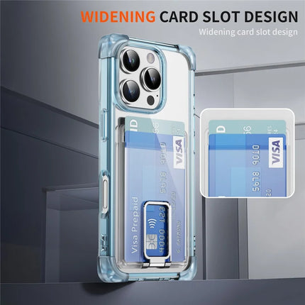 For iPhone 16 Pro Max Case Reinforced Corners TPU + Acrylic Phone Cover with Kickstand Card Holder