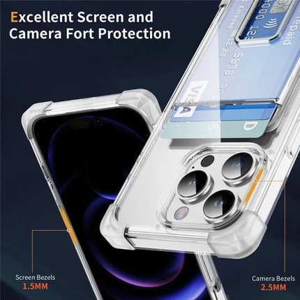 For iPhone 16 Pro Max Case Reinforced Corners TPU + Acrylic Phone Cover with Kickstand Card Holder