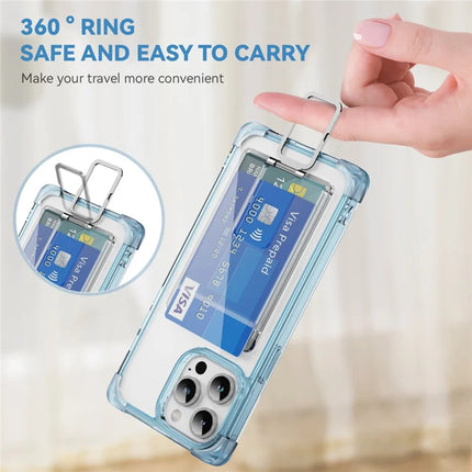 For iPhone 13 Pro Max Case Reinforced Corners TPU + Acrylic Phone Cover with Kickstand Card Holder