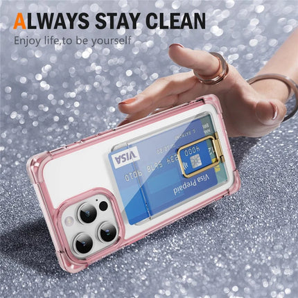For iPhone 13 Pro Max Case Reinforced Corners TPU + Acrylic Phone Cover with Kickstand Card Holder