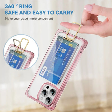 For iPhone 13 Pro Max Case Reinforced Corners TPU + Acrylic Phone Cover with Kickstand Card Holder