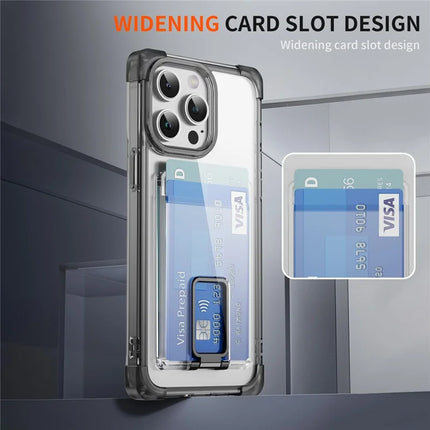 For iPhone 13 Pro Max Case Reinforced Corners TPU + Acrylic Phone Cover with Kickstand Card Holder