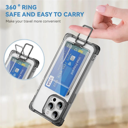For iPhone 13 Pro Max Case Reinforced Corners TPU + Acrylic Phone Cover with Kickstand Card Holder