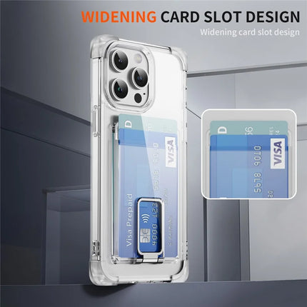 For iPhone 13 Pro Max Case Reinforced Corners TPU + Acrylic Phone Cover with Kickstand Card Holder
