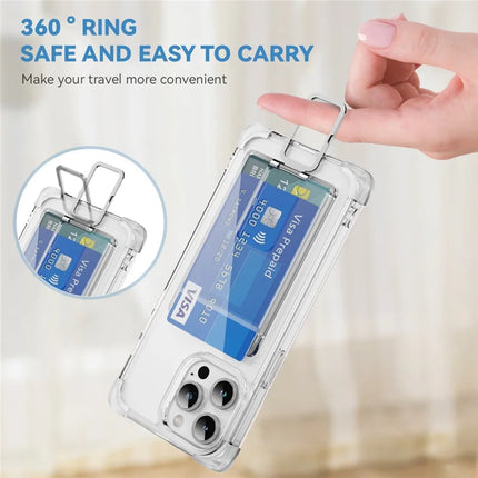 For iPhone 13 Pro Max Case Reinforced Corners TPU + Acrylic Phone Cover with Kickstand Card Holder