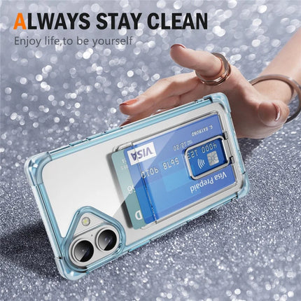 For iPhone 16 Plus Case Reinforced Corners TPU + Acrylic Phone Cover with Kickstand Card Holder