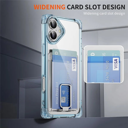 For iPhone 16 Plus Case Reinforced Corners TPU + Acrylic Phone Cover with Kickstand Card Holder