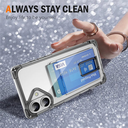 For iPhone 16 Plus Case Reinforced Corners TPU + Acrylic Phone Cover with Kickstand Card Holder
