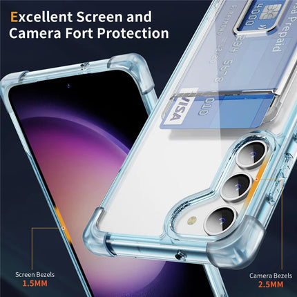 For Samsung Galaxy S23 Case Reinforced Corners TPU + Acrylic Phone Cover with Kickstand Card Holder