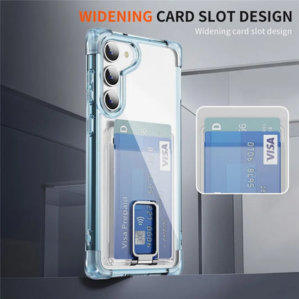 For Samsung Galaxy S23 Case Reinforced Corners TPU + Acrylic Phone Cover with Kickstand Card Holder